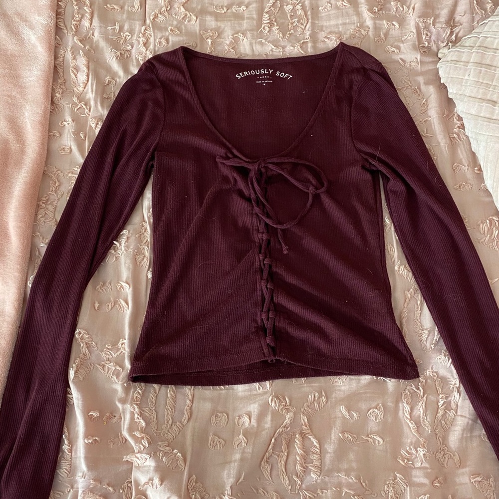 ribbed long sleeve crop top